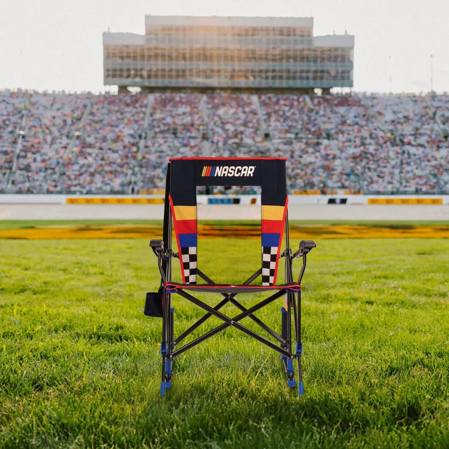 Luxury Camp RoadTrip Rocker - NASCAR For Him - Choice 453 - RoadTrip Rocker Smooth Motion Camp Chair Detail