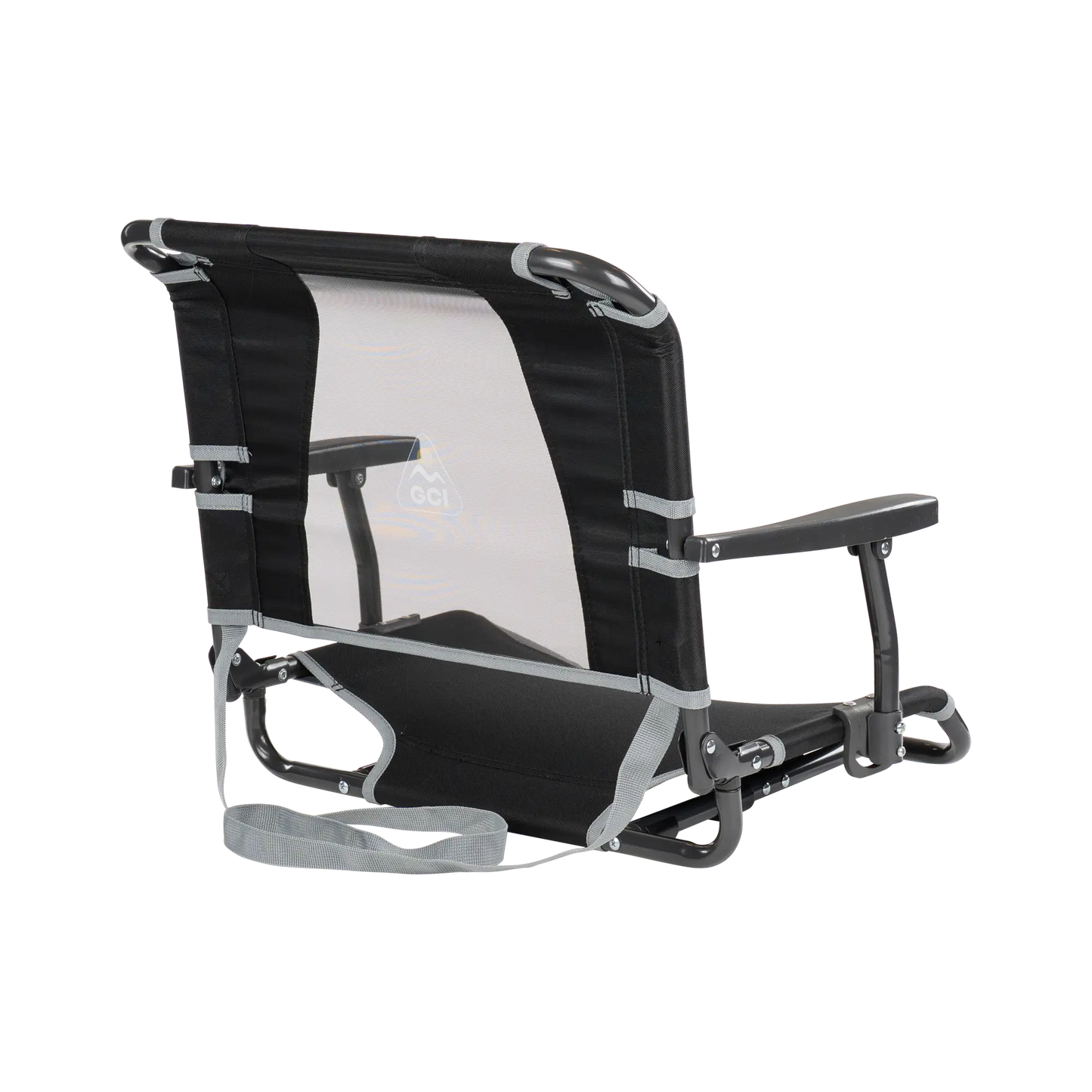 Compact Cushion Big Comfort Stadium Chair with Armrests - Choice 465 - Lightweight Folding Bleacher Chair with Cushioning Detail