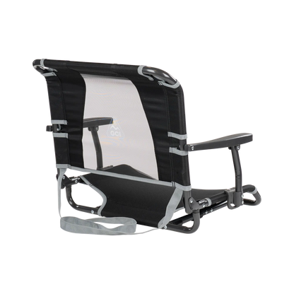 Compact Cushion Big Comfort Stadium Chair with Armrests - Choice 465 - Lightweight Folding Bleacher Chair with Cushioning Detail