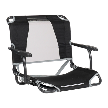 Compact Cushion Big Comfort Stadium Chair with Armrests - Choice 465 - Lightweight Folding Bleacher Chair with Cushioning - Black