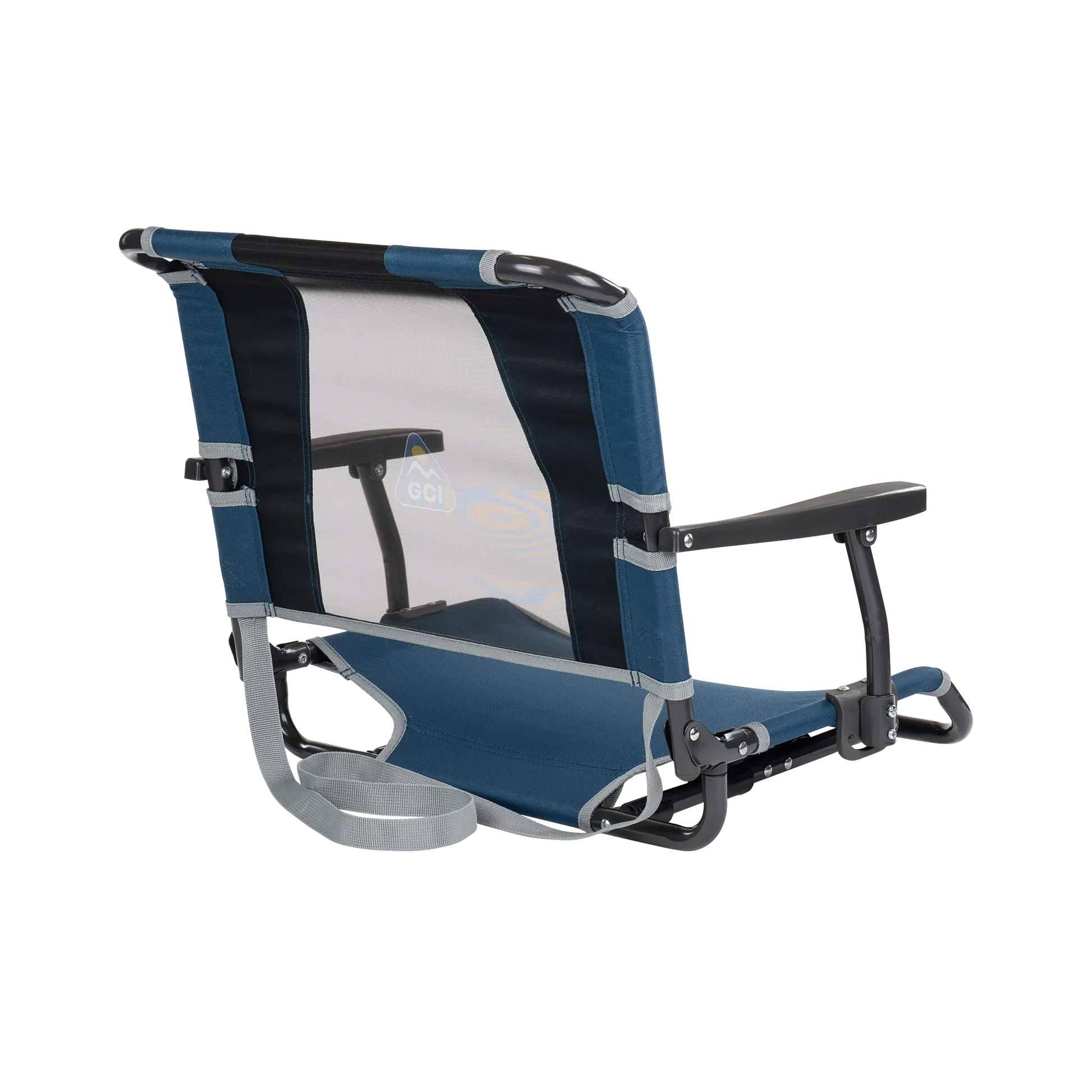 Compact Cushion Big Comfort Stadium Chair with Armrests - Choice 465 - Lightweight Folding Bleacher Chair with Cushioning Detail