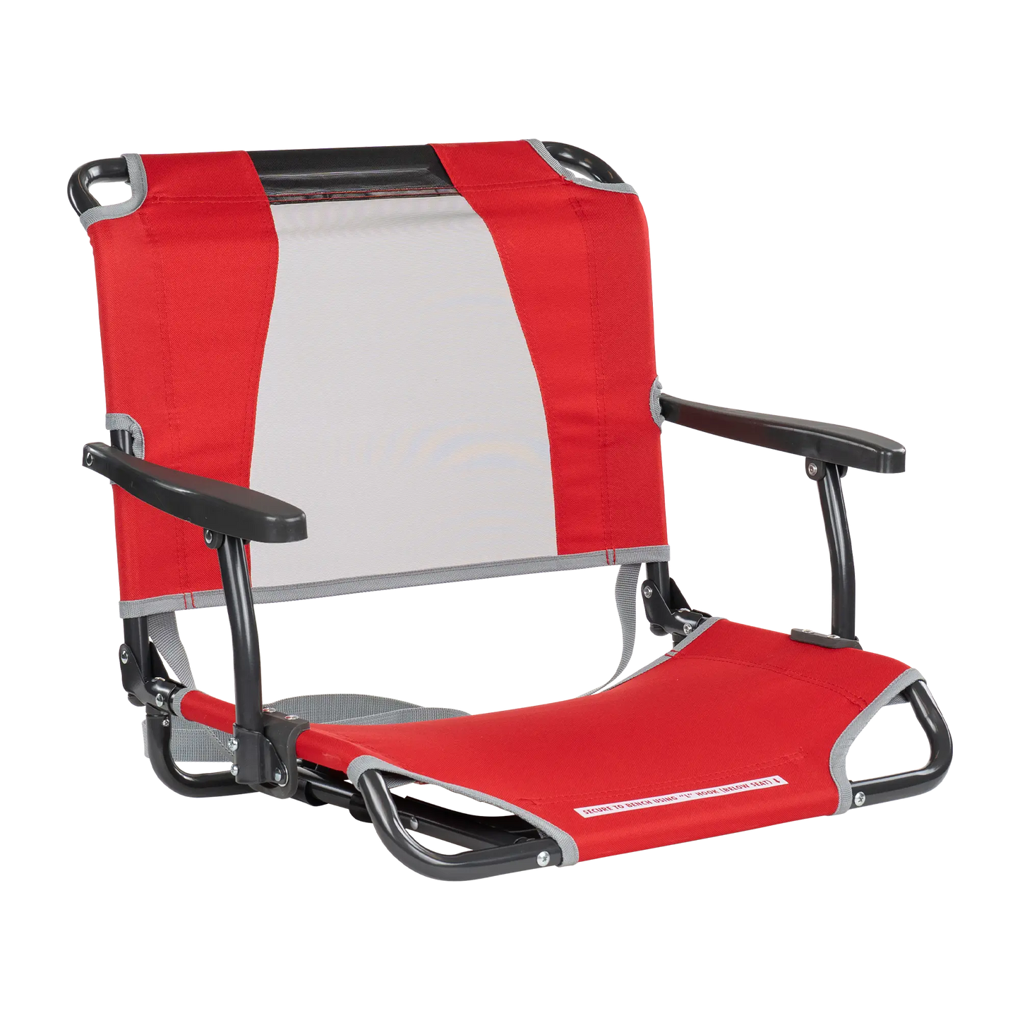 Compact Cushion Big Comfort Stadium Chair with Armrests - Choice 465 - Lightweight Folding Bleacher Chair with Cushioning - Red