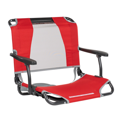 Compact Cushion Big Comfort Stadium Chair with Armrests - Choice 465 - Lightweight Folding Bleacher Chair with Cushioning - Red
