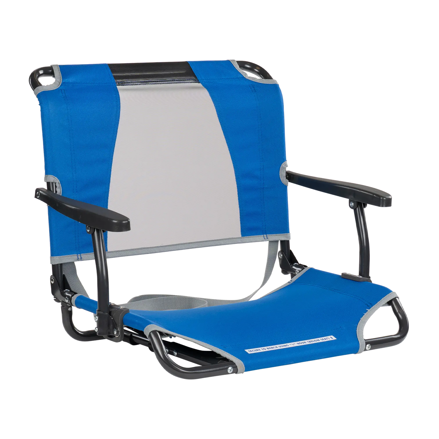 Compact Cushion Big Comfort Stadium Chair with Armrests - Choice 465 - Lightweight Folding Bleacher Chair with Cushioning - Royal Blue