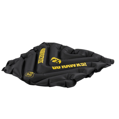 Compact Cushion College V Seat Inflatable Stadium Cushion - Iowa Hawkeyes - Choice 157 - Grandstand Cushion Seat with Secure Under-Bench Hooks Detail