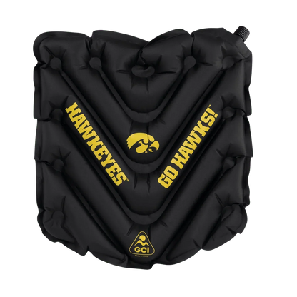 Compact Cushion College V Seat Inflatable Stadium Cushion - Iowa Hawkeyes - Choice 157 - Grandstand Cushion Seat with Secure Under-Bench Hooks - Default Title