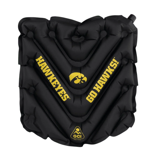 Compact Cushion College V Seat Inflatable Stadium Cushion - Iowa Hawkeyes - Choice 157 - Grandstand Cushion Seat with Secure Under-Bench Hooks - Default Title