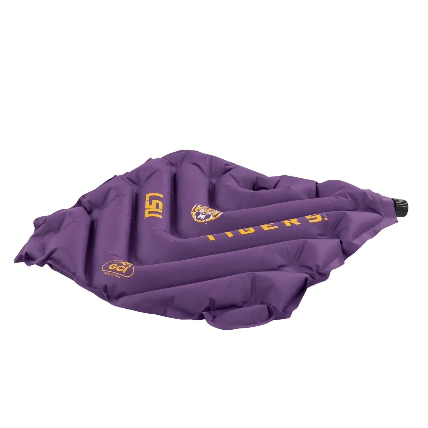 Ergonomic Back-Support College V Seat Inflatable Stadium Cushion - LSU Tigers - Choice 762 - Lightweight Folding Bleacher Chair with Cushioning Detail