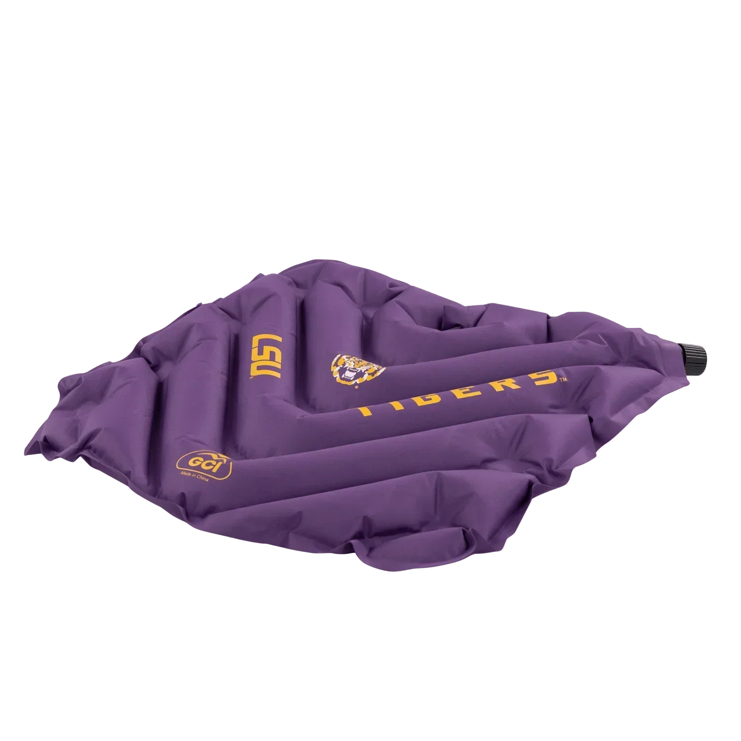 Ergonomic Back-Support College V Seat Inflatable Stadium Cushion - LSU Tigers - Choice 762 - Lightweight Folding Bleacher Chair with Cushioning Detail