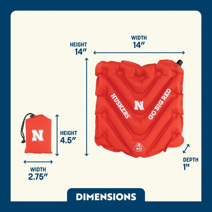 Ergonomic Back-Support College V Seat Inflatable Stadium Cushion - Nebraska Cornhuskers - Choice 277 - Bleacher-Friendly Stadium Chair with Back Support Detail
