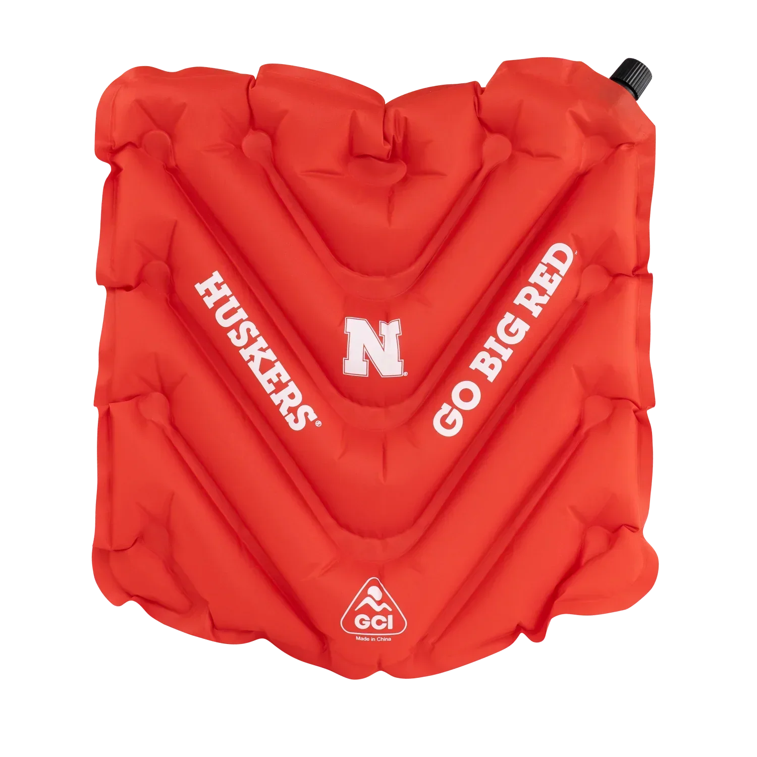Ergonomic Back-Support College V Seat Inflatable Stadium Cushion - Nebraska Cornhuskers - Choice 277 - Bleacher-Friendly Stadium Chair with Back Support - Default Title