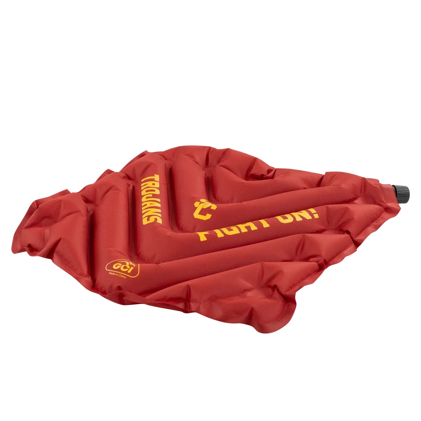 Compact Cushion College V Seat Inflatable Stadium Cushion - USC Trojans - Choice 523 - Grandstand Cushion Seat with Secure Under-Bench Hooks Detail