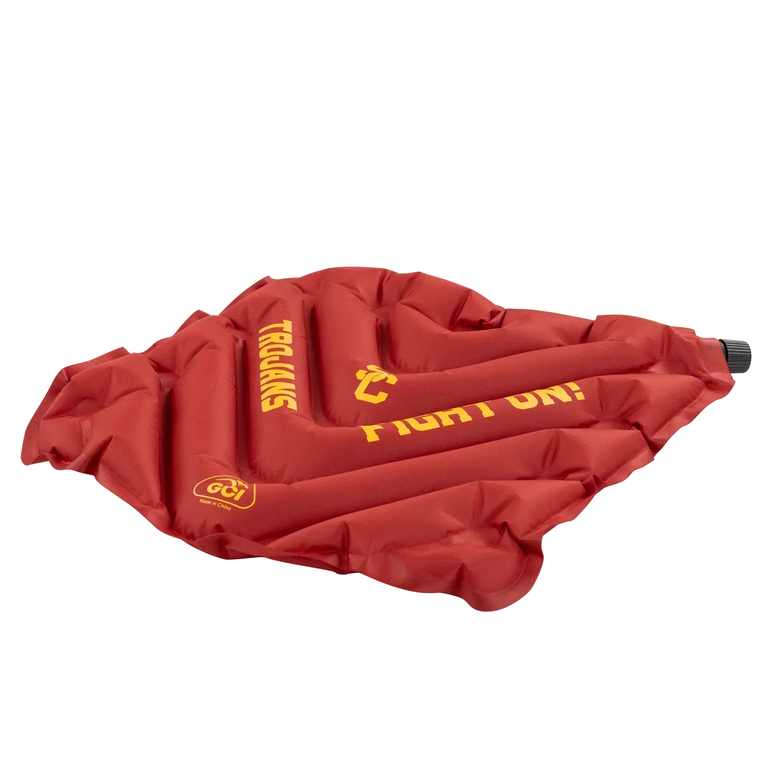 Compact Cushion College V Seat Inflatable Stadium Cushion - USC Trojans - Choice 523 - Grandstand Cushion Seat with Secure Under-Bench Hooks Detail