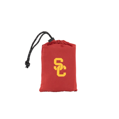 Compact Cushion College V Seat Inflatable Stadium Cushion - USC Trojans - Choice 523 - Grandstand Cushion Seat with Secure Under-Bench Hooks Detail