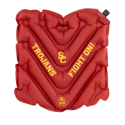 Compact Cushion College V Seat Inflatable Stadium Cushion - USC Trojans - Choice 523 - Grandstand Cushion Seat with Secure Under-Bench Hooks - Default Title