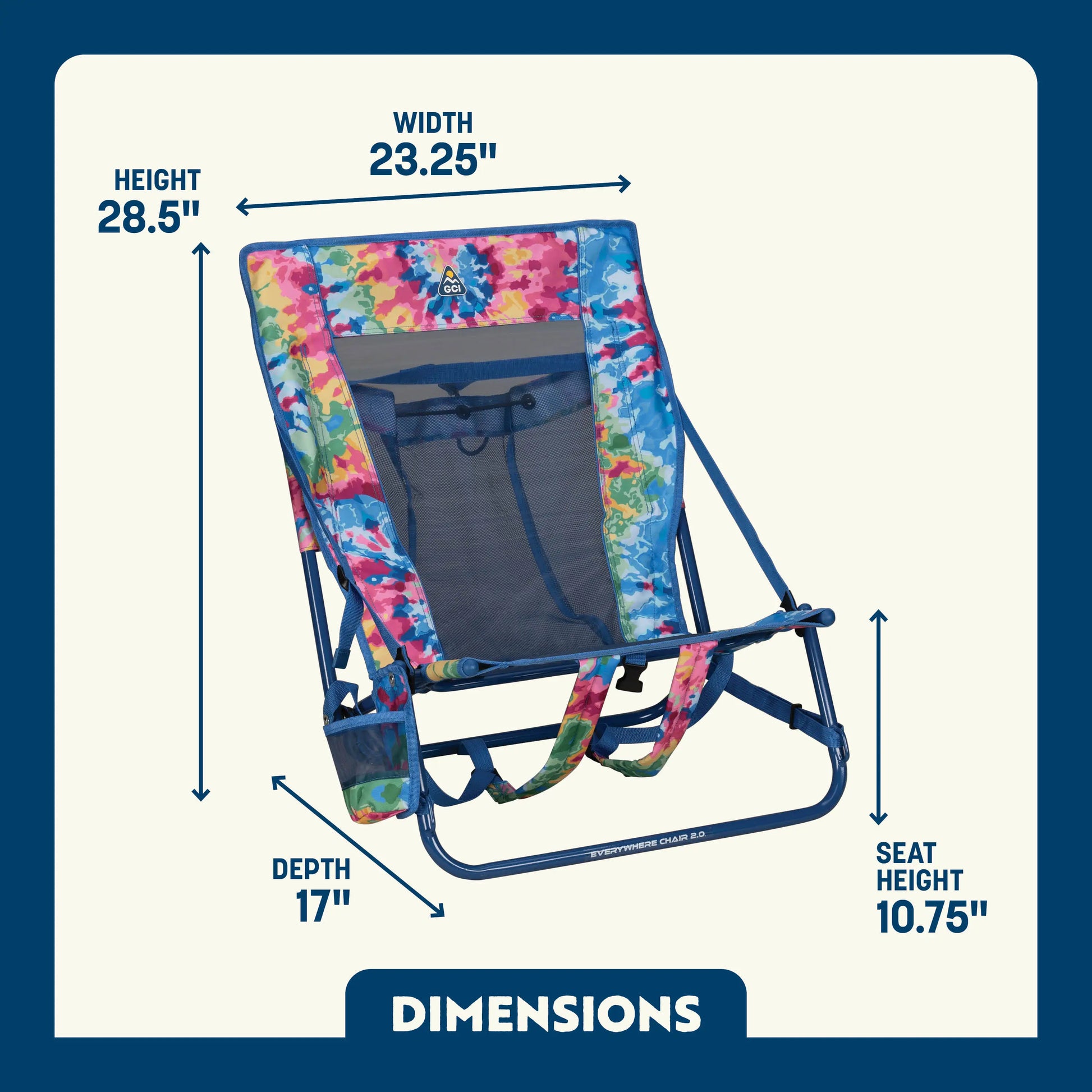 Sand-Friendly Everywhere Chair 2 - Choice 656 - Multi-Position Outdoor Beach Chair with Pillow Detail