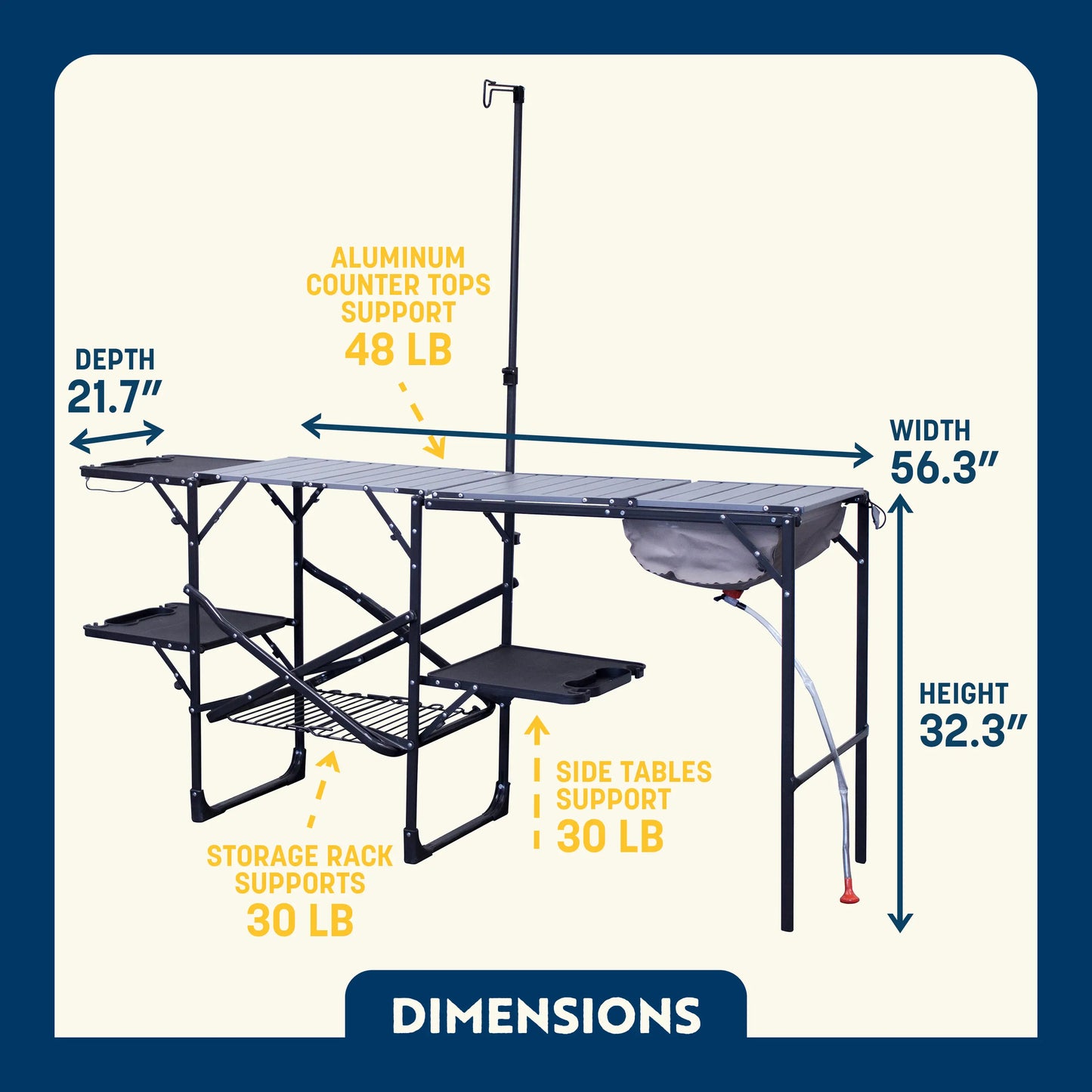 Heavy-Duty Camp Master Cook Station - Choice 171 - Multi-Purpose Outdoor Culinary Cooking Set Detail