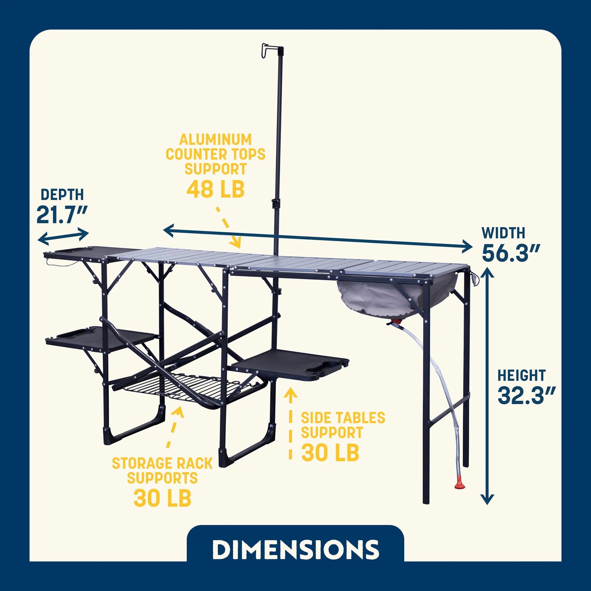 Heavy-Duty Camp Master Cook Station - Choice 171 - Multi-Purpose Outdoor Culinary Cooking Set Detail
