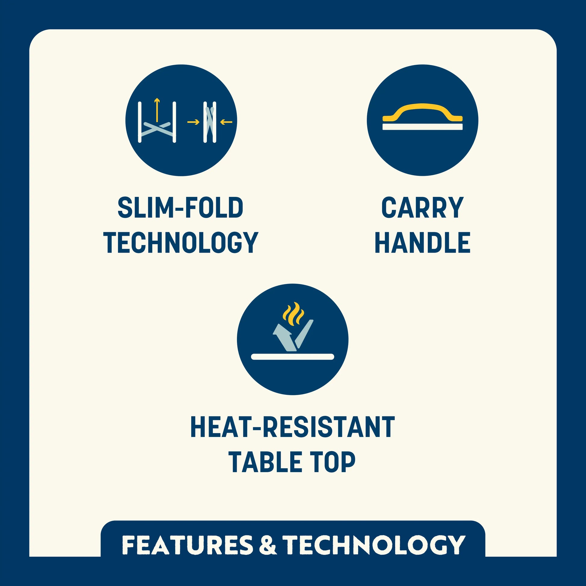 Heavy-Duty Grilling Slim-Fold Table XL - Choice 651 - Master Outdoor Kitchen Station for Tailgating & BBQ Detail