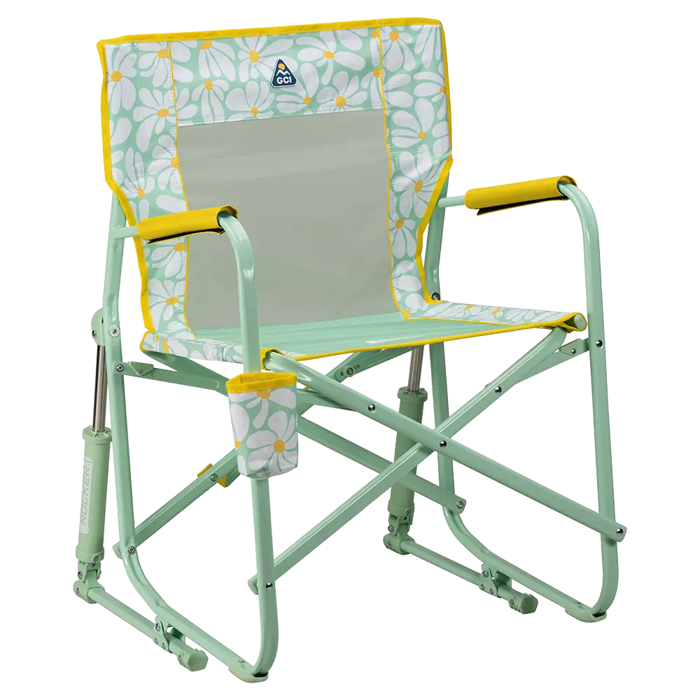 Heavy-Duty Freestyle Freestyle Rocker - Choice 711 - RoadTrip Rocker Smooth Motion Camp Chair - Green/Yellow