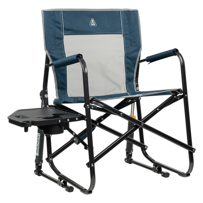 Heavy-Duty Freestyle Freestyle Rocker with Side Table - Choice 853 - RoadTrip Rocker Smooth Motion Camp Chair - Heathered Indigo