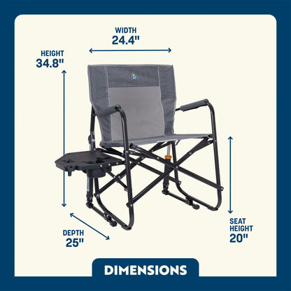 Heavy-Duty Freestyle Freestyle Rocker with Side Table - Choice 853 - RoadTrip Rocker Smooth Motion Camp Chair Detail