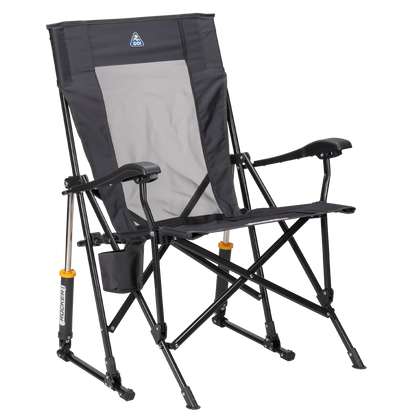 Heavy-Duty Freestyle RoadTrip Rocker - Choice 855 - Patented Spring-Action Rocking Chair for Camping - Dark Charcoal