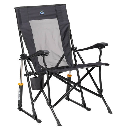 Heavy-Duty Freestyle RoadTrip Rocker - Choice 855 - Patented Spring-Action Rocking Chair for Camping - Dark Charcoal