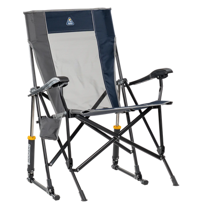 Heavy-Duty Freestyle RoadTrip Rocker - Choice 855 - Patented Spring-Action Rocking Chair for Camping - Indigo