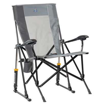Heavy-Duty Freestyle RoadTrip Rocker - Choice 855 - Patented Spring-Action Rocking Chair for Camping - Mercury Gray