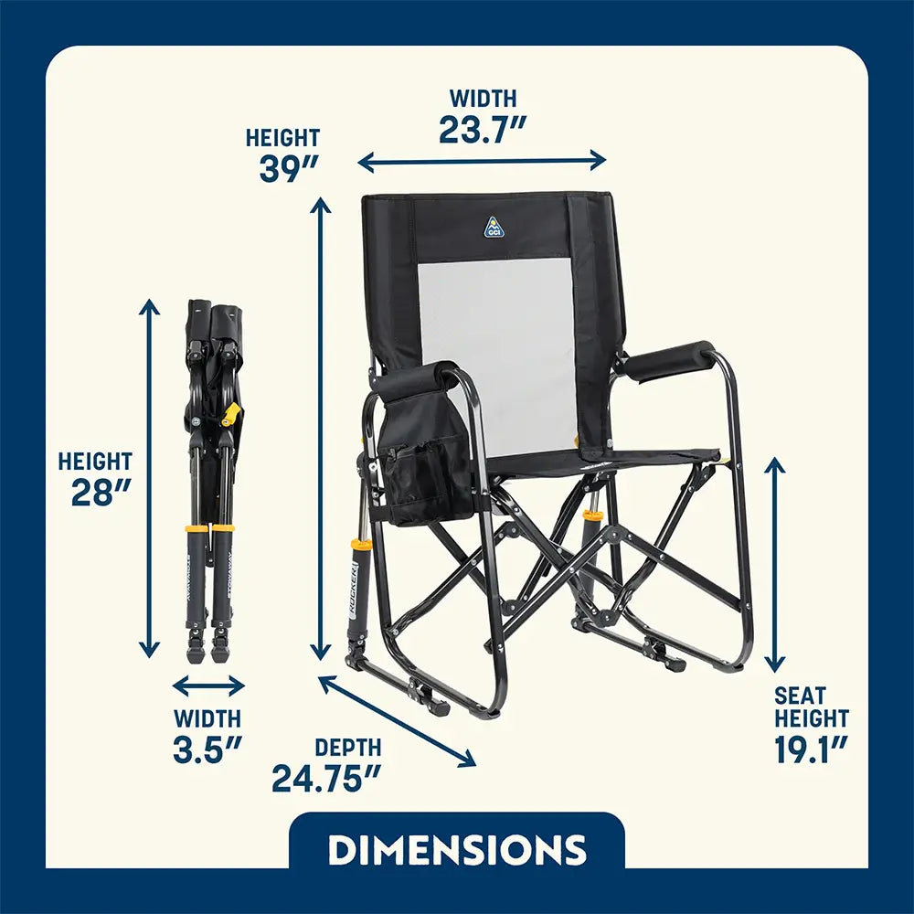 Luxury Camp Stowaway Rocker - Choice 794 - Freestyle Rocker Portable Outdoor Folding Chair Detail