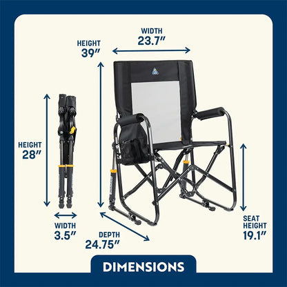 Luxury Camp Stowaway Rocker - Choice 794 - Freestyle Rocker Portable Outdoor Folding Chair Detail
