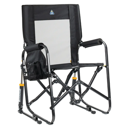 Luxury Camp Stowaway Rocker - Choice 794 - Freestyle Rocker Portable Outdoor Folding Chair - Black