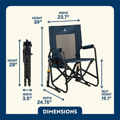 Luxury Camp Stowaway Rocker - Choice 794 - Freestyle Rocker Portable Outdoor Folding Chair Detail