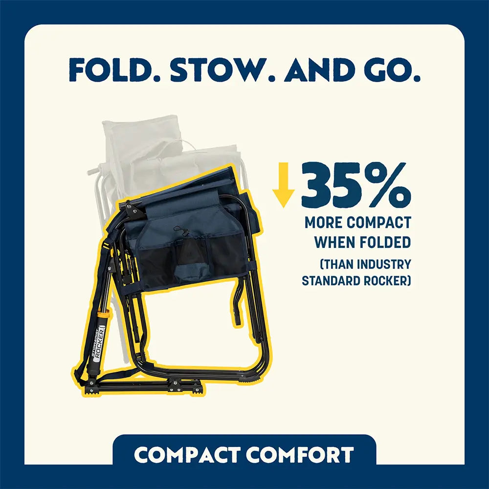 Luxury Camp Stowaway Rocker - Choice 794 - Freestyle Rocker Portable Outdoor Folding Chair Detail
