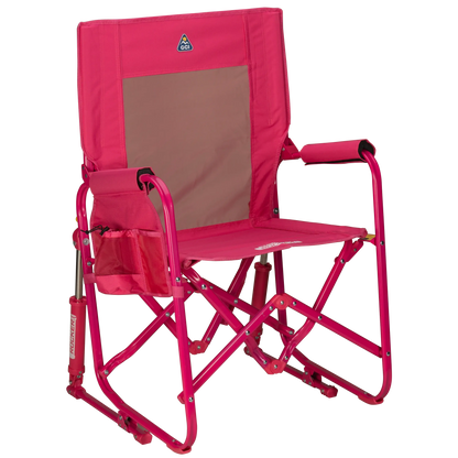 Luxury Camp Stowaway Rocker - Choice 794 - Freestyle Rocker Portable Outdoor Folding Chair - Bright Pink