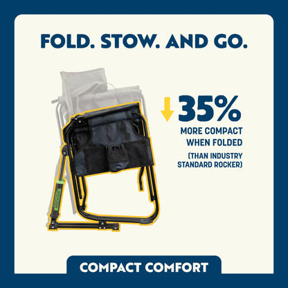 Luxury Camp Stowaway Rocker - Choice 794 - Freestyle Rocker Portable Outdoor Folding Chair Detail