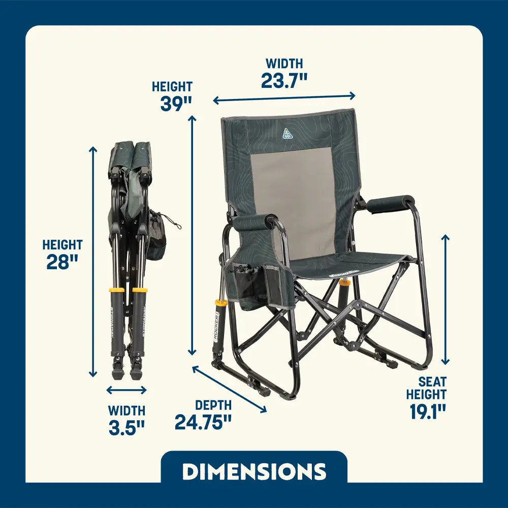 Luxury Camp Stowaway Rocker - Choice 794 - Freestyle Rocker Portable Outdoor Folding Chair Detail