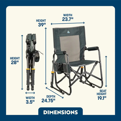 Luxury Camp Stowaway Rocker - Choice 794 - Freestyle Rocker Portable Outdoor Folding Chair Detail
