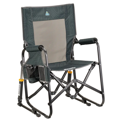 Luxury Camp Stowaway Rocker - Choice 794 - Freestyle Rocker Portable Outdoor Folding Chair - Hunter Topo