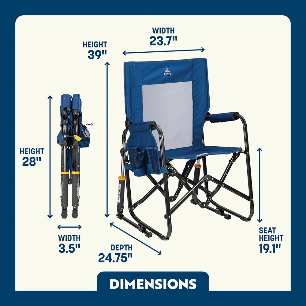Luxury Camp Stowaway Rocker - Choice 794 - Freestyle Rocker Portable Outdoor Folding Chair Detail