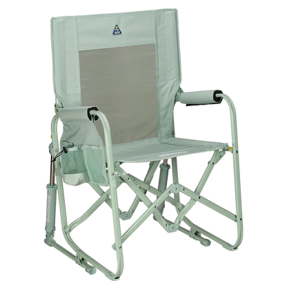 Luxury Camp Stowaway Rocker - Choice 794 - Freestyle Rocker Portable Outdoor Folding Chair - Pastel Green