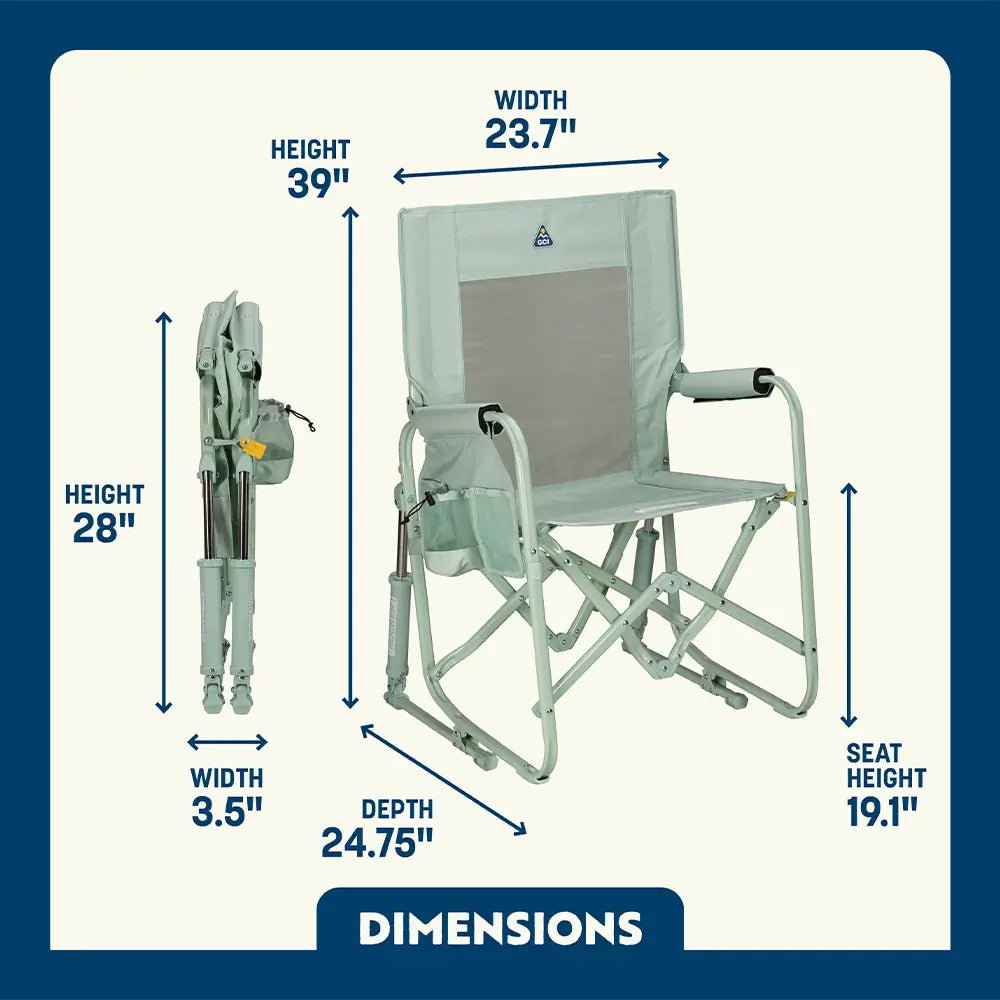 Luxury Camp Stowaway Rocker - Choice 794 - Freestyle Rocker Portable Outdoor Folding Chair Detail
