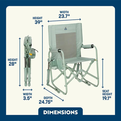 Luxury Camp Stowaway Rocker - Choice 794 - Freestyle Rocker Portable Outdoor Folding Chair Detail