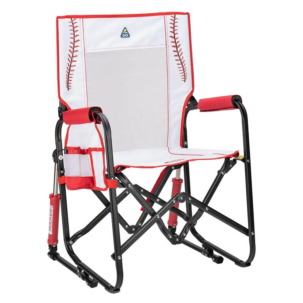 Luxury Camp Stowaway Rocker - Choice 794 - Freestyle Rocker Portable Outdoor Folding Chair - Baseball