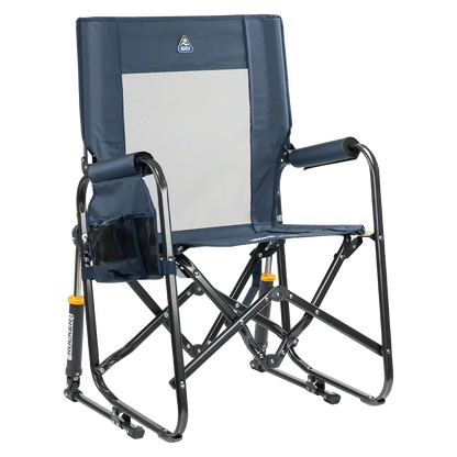 Luxury Camp Stowaway Rocker - Choice 794 - Freestyle Rocker Portable Outdoor Folding Chair - Denim