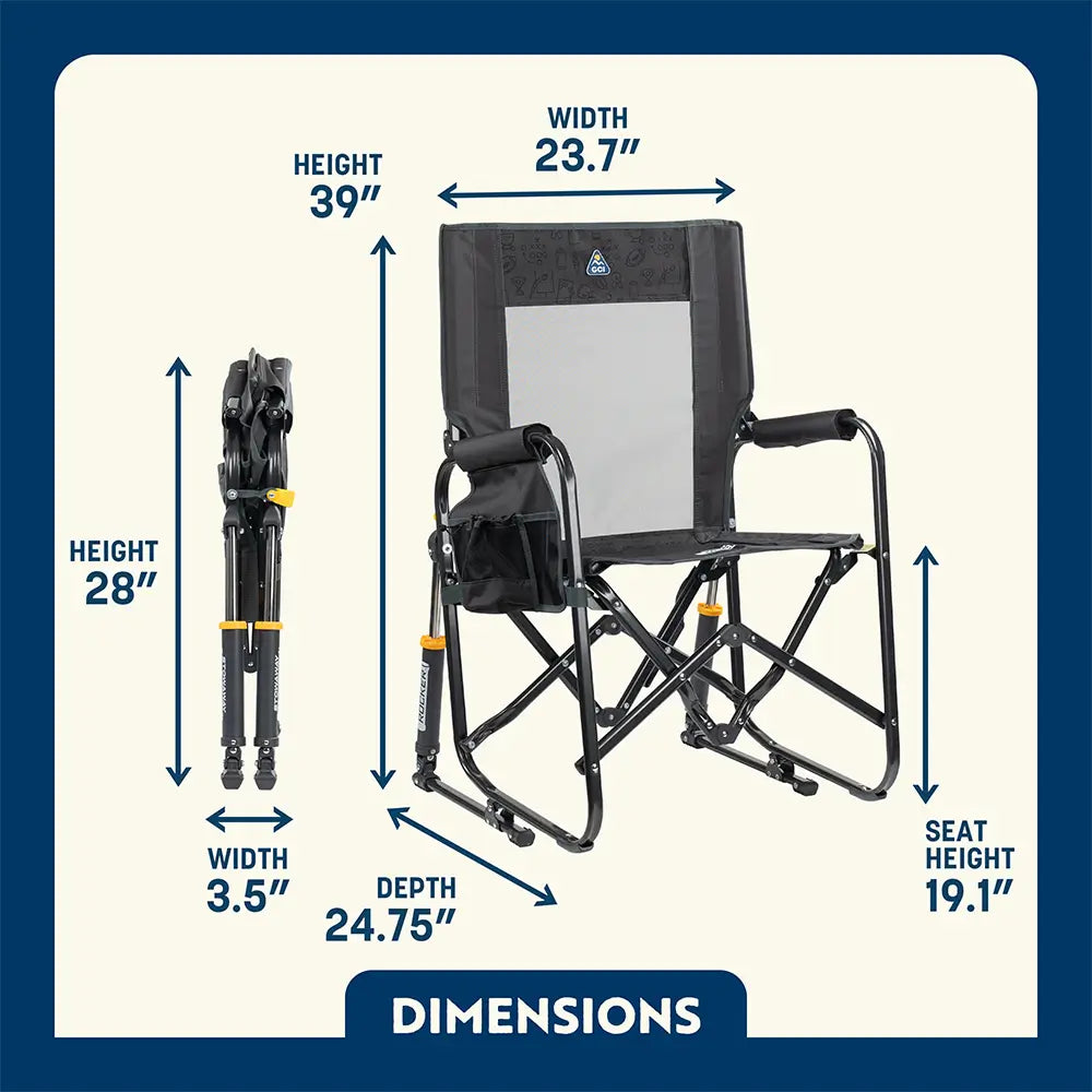 Luxury Camp Stowaway Rocker - Choice 794 - Freestyle Rocker Portable Outdoor Folding Chair Detail