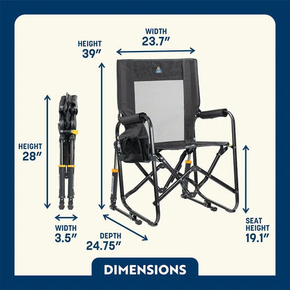Luxury Camp Stowaway Rocker - Choice 794 - Freestyle Rocker Portable Outdoor Folding Chair Detail