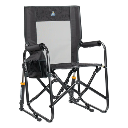 Luxury Camp Stowaway Rocker - Choice 794 - Freestyle Rocker Portable Outdoor Folding Chair - Tailgater Dark Charcoal