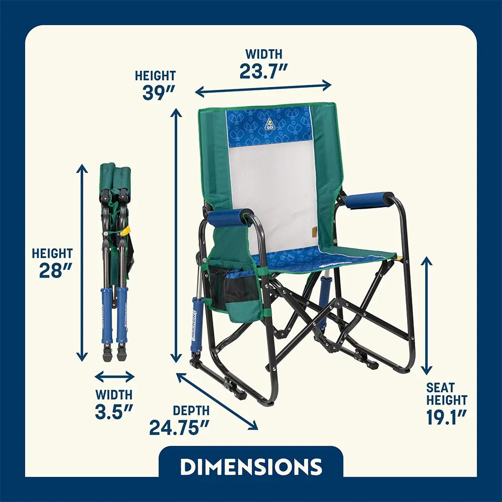 Luxury Camp Stowaway Rocker - Choice 794 - Freestyle Rocker Portable Outdoor Folding Chair Detail